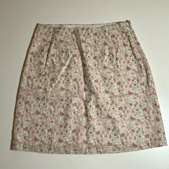 Rhythm Pink Floral Zip Up Mini Skirt Sz 4 C9 - Picture 1 of 4